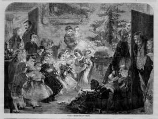 THE CHRISTMAS TREE WITH CANDLES, ANTIQUE 1869 ORNAMENTS  