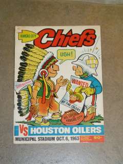 CHIEFS HOUSTON OILERS AFL Program   1963   FIRST HOME GAME EVER 