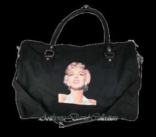 Marilyn Monroe Travel Tote Duffle Bag Handbag   Black  