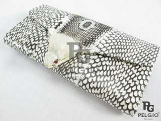 PELGIO Genuine Cobra Snake Skin Leather with Head Clutch Wallet Purse 