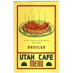  Utah Cafe Menu Salt Lake City 1954 Broiler Everything 
