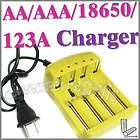 AA AAA 123A 18650 NIMH NICD Alkaline Li ion Battery rechargeable 