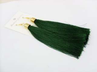   12 Colors Tassels Long Fringe Silk Yarn Cotton Dangle Earrings  