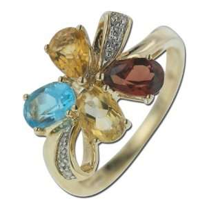  Multi color Stone Diamond Ring Jewelry