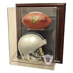  Oakland Raiders Full Size Helmet and Football Display Case 