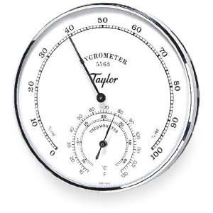 Taylor Analog Dial Hygrometer/Thermometer, 5 Diameter, 20 to 120 