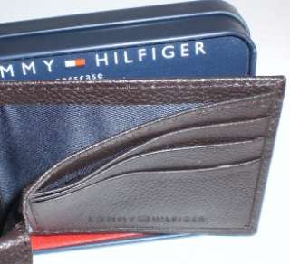 Genuine Leather Tommy Hilfiger Logo Interior Credit Card Slots Multi 