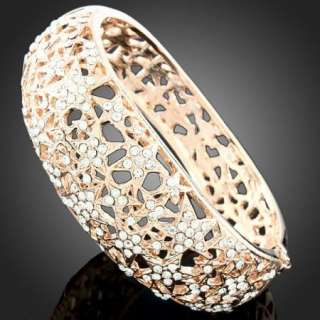 ARINNA stars crystals rose gold GP chic bangle Bracelet  