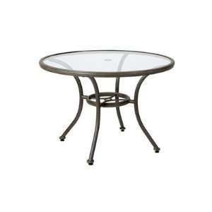   Aluminum 18.5 Round Tempered Glass Patio End Table