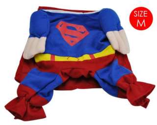   SHIPPING New Superman Soft Dress Clothes & Mantle For Small Dog Cat
