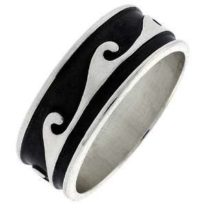  5/16 (8 mm) Sterling Silver Hand Made Wave Ring size 7 