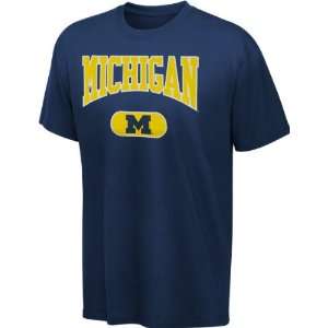 Michigan Wolverines Navy Varsity T Shirt  Sports 