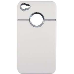 com Trendy and Creative iPhone 4 or 4S case   Ivory with chrome trim 