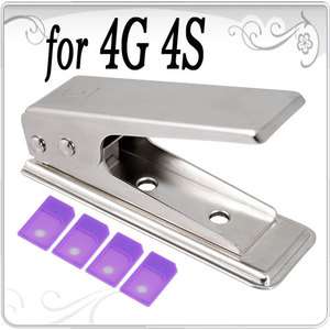Micro Sim Card Cutter with 4 SIM Adapter for iPhone 4 4G 4S  