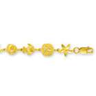 JewelryWeb 14k Filigree Shell Starfish Sanddollar Bracelet   7.25 Inch