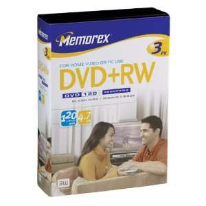  Memorex 4.7GB DVD+RW Media (3 Pack) Electronics