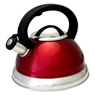   Pacific Red Stainless Steel 3 quart Whistling Tea Kettle 
