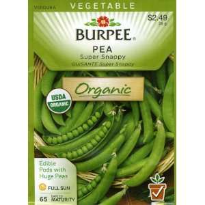  Burpee 67600 Organic Pea Super Snappy Seed Packet Patio 