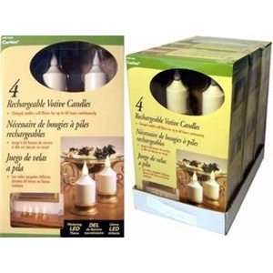  Votive Candles with Flicker, Rechargeable, 4 pack