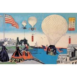  American Hot Air Balloons Take Flight by Unknown 18x12 