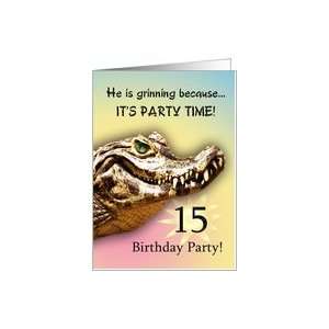   15 Party Invitiation. A big alligator smile for you Card Toys & Games