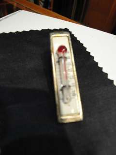 VINTAGE TIE BAR CLASP CLIP WHITE RED THERMOMETER  