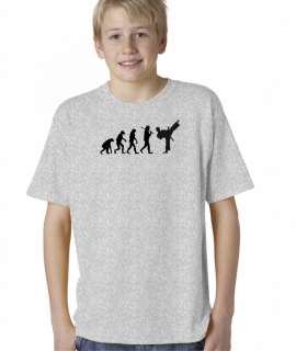   Childrens Evolution of Man Tae Kwon Do Gym Martial Arts T Shirt Tee