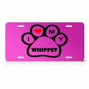  Whippet Dog Dogs Pink Novelty Animal Metal License Plate 