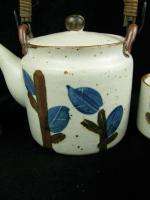   OMC Japan Porcelain Pottery Teapot Tea Set 6 Cups Handleless Japanese