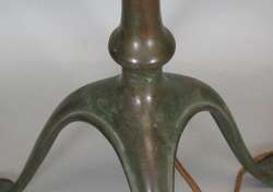   Signed Tiffany Bronze Floor Lamp w/ Favrile Shade c. 1910s  