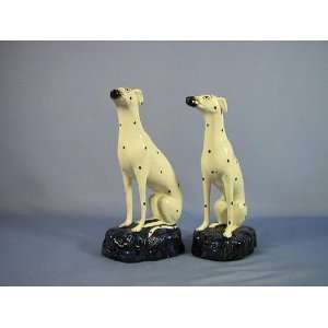 Staffordshire Spotted Whippet Figurines 