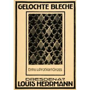  1914 Ad Louis Herrmann Punched Sheet Metal Art Decor Karl 
