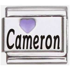   Charming Cameron RED HEART Laser Name Italian Charm Link Jewelry