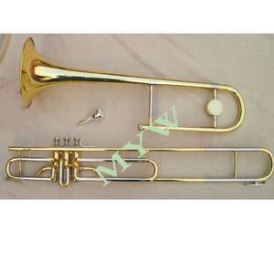   trumbone outfit 3 valves gold lacquer mouthpiece hard case etc  