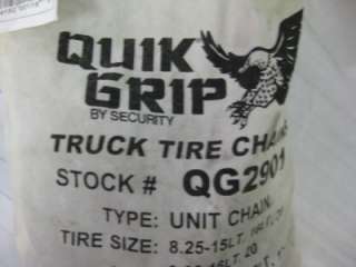 NEW QUICK GRIP BY SECURITY TRUCK TIRE CHAINS QG2901  