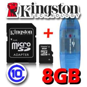 Kingston MicroSD MicroSDHC Memory Card 8GB Class10 + R  