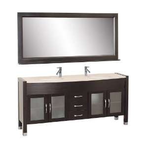 Virtu USA UM 3073I Ava 71 Inch Double Sink Bathroom Vanity with Mirror 