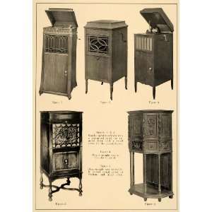  1918 Ad Phonograph Furniture Cabinets Charles II Motif 