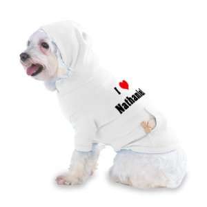Love/Heart Nathaniel Hooded T Shirt for Dog or Cat LARGE   WHITE 