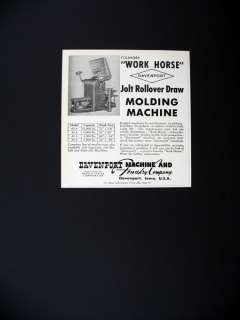 Davenport Machine Foundry Molding Machine 1963 print Ad  