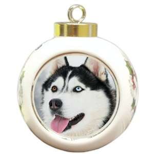 Siberian Husky Dog Christmas Holiday Ornament 