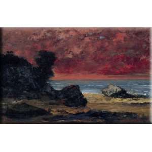   marine 30x19 Streched Canvas Art by Courbet, Gustave
