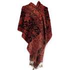 peach couture elegant black and red reversible paisley shawl wrap