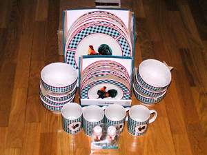New Big Lot Classic Rooster *Plates * Bowls * Mugs*  
