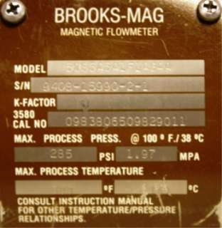 Brooks 5085A5A1F1AGAA MAG5000 Magnetic Flowmeter  