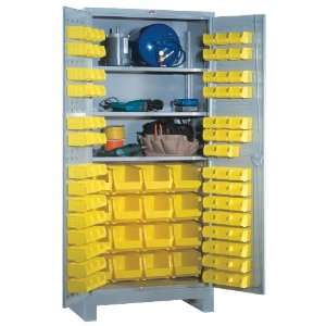 Lyon KK1156 All Welded Steel Shelf/Bin Cabinet with 3 Full Width 