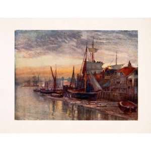  1905 Print Marshall River Thames Essex Wharf London England 