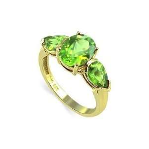    14 KT Yellow Gold Peridot Gemstone 14K Ring Size 5 Jewelry