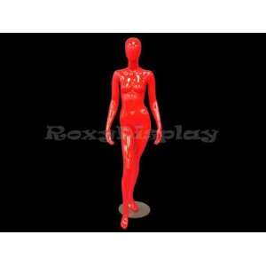  (MD F2R) Abstract Female Egg Head Mannequin Glossy Red 