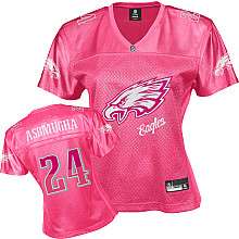 Reebok Philadelphia Eagles Nnamdi Asomugha Womens Pink Fem Fan Jersey 
